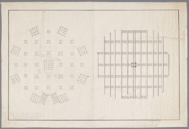 Grondplan voor een witpapiermolen, J.Breet, ca. 1790 [GAZ52.00037]
